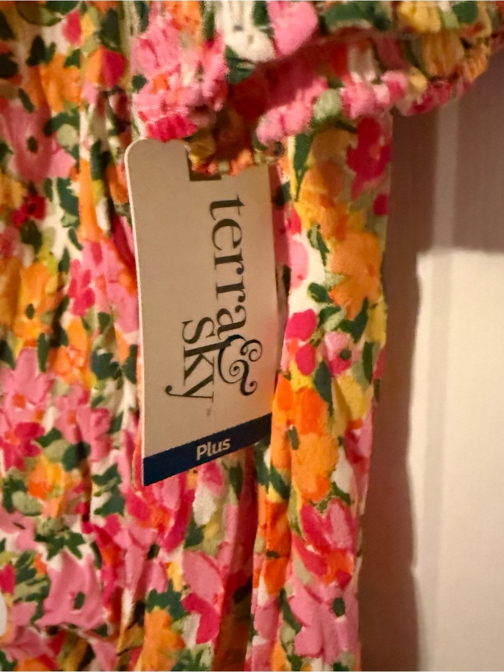 Terra & Sky Floral Smocked Top in Pink, Orange & Green - Picture 6 of 14
